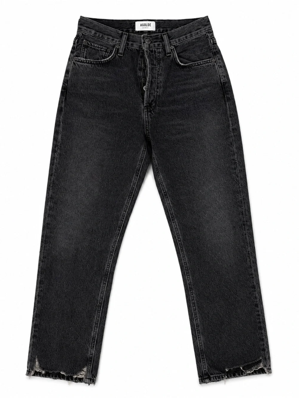 AGOLDE Riley High Rise Straight Jeans Size 24 Washed Black 100% Cotton Premium D
